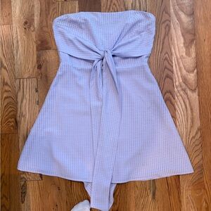 Super down Lavender Strapless Tie-Front Mini Dress